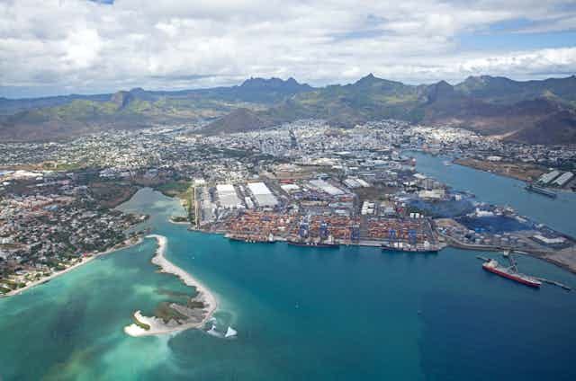 An aerial view of Port Louis, Mauritius, main city An aerial view of Port Louis, Mauritius, main city