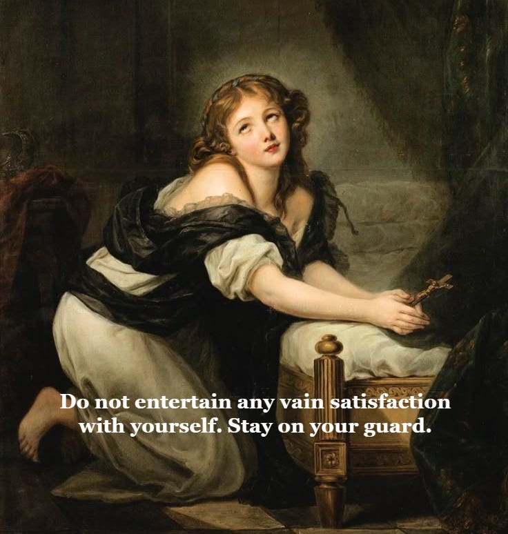 This may contain: a painting of a woman sitting on a bed