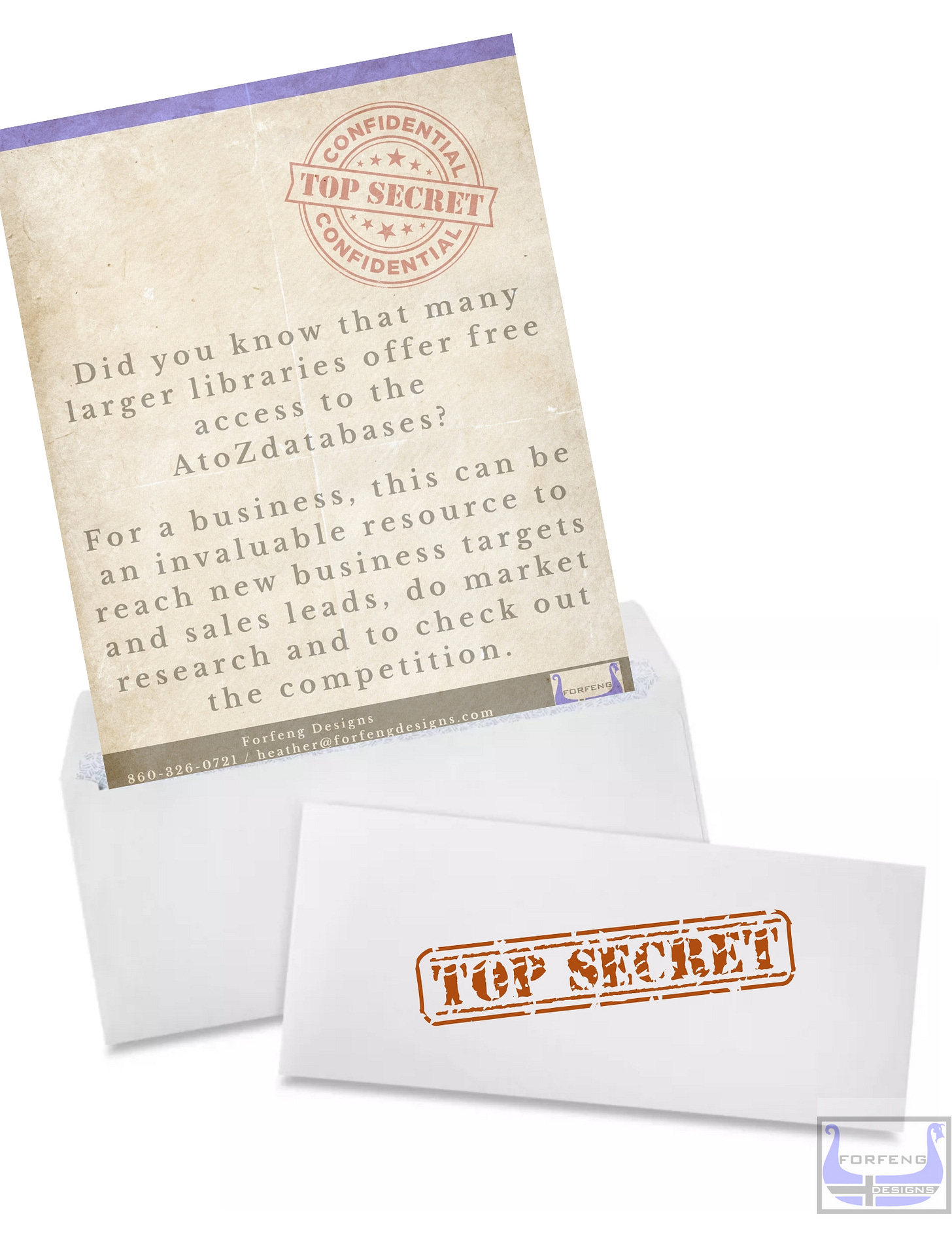 Image of an envelope and an envelope with a flyer coming out of it