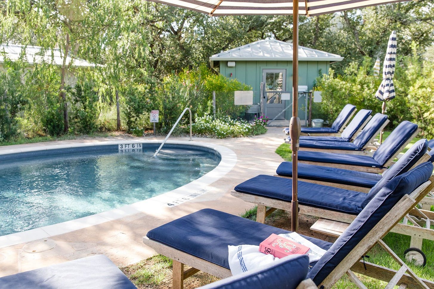 Saltwater pool at The Wayback, a cottage hotel near Austin, Texas