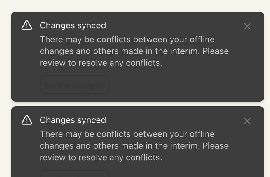 anyone else getting a 'changes synced' error over and over? when i open a  draft and start typing, i get like 5 or 6 in a row. it works after a second