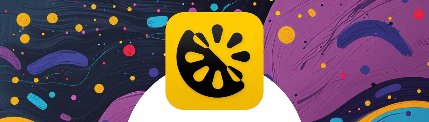 Lemio app icon on a colorful background.