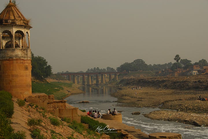 Photographs of the Varuna River, before the edits.