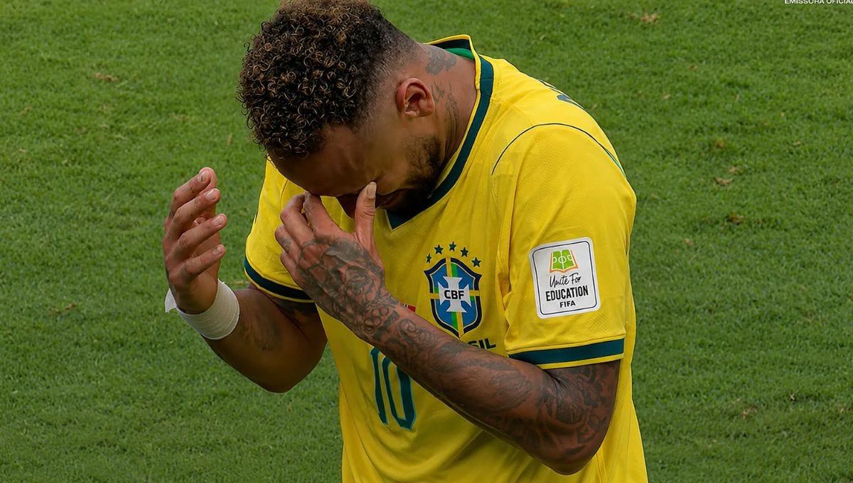 Neymar chora ajoelhado após Brasil perder para a Noruega e cair nas oitavas da Copa; veja vídeo | Alô Alô Bahia Neymar chora ajoelhado após Brasil perder para a Noruega e cair nas oitavas da Copa; veja vídeo | Alô Alô Bahia