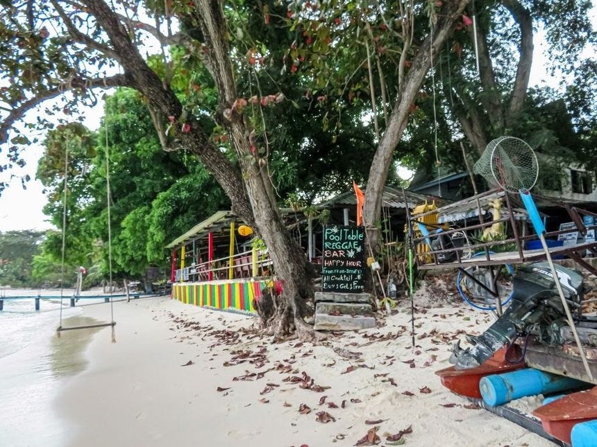 View of Reggae Bar on Ao Cho Beach