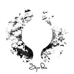 A black and white photograph of a tree cut out into the shape of two parentheses with the band name signed underneath A black and white photograph of a tree cut out into the shape of two parentheses with the band name signed underneath