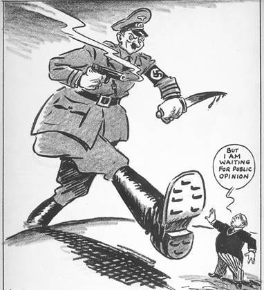 A cartoon of a soldier holding an object and kicking a person's foot

AI-generated content may be incorrect.