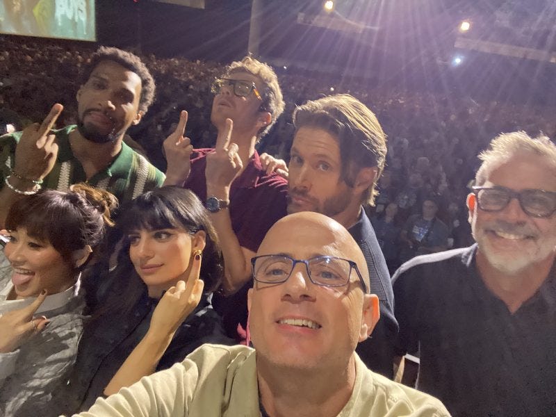 ERic Kripke with cas of The Boys at Comic Con mttg ERic Kripke with cas of The Boys at Comic Con mttg