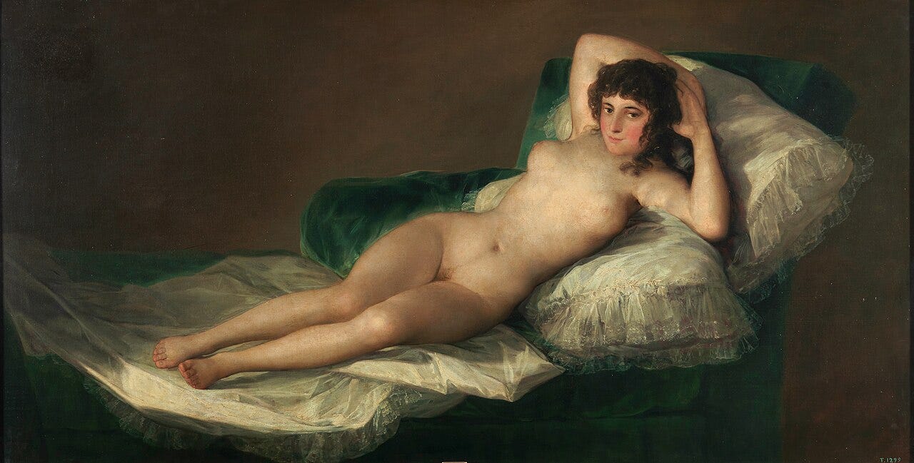 Reclining nude on cushions