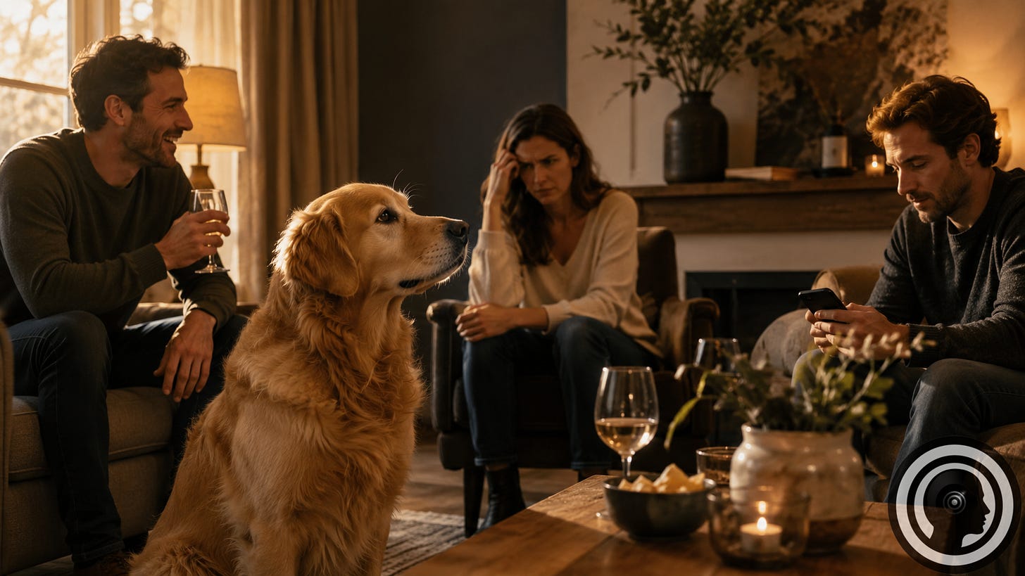 dog reading the room dog reading the room