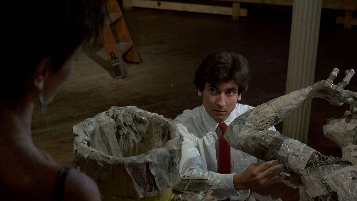 After Hours | Still features Griffin Dunne as Paul Hackett looking up at Kiki Bridges (Linda Fiorentino).