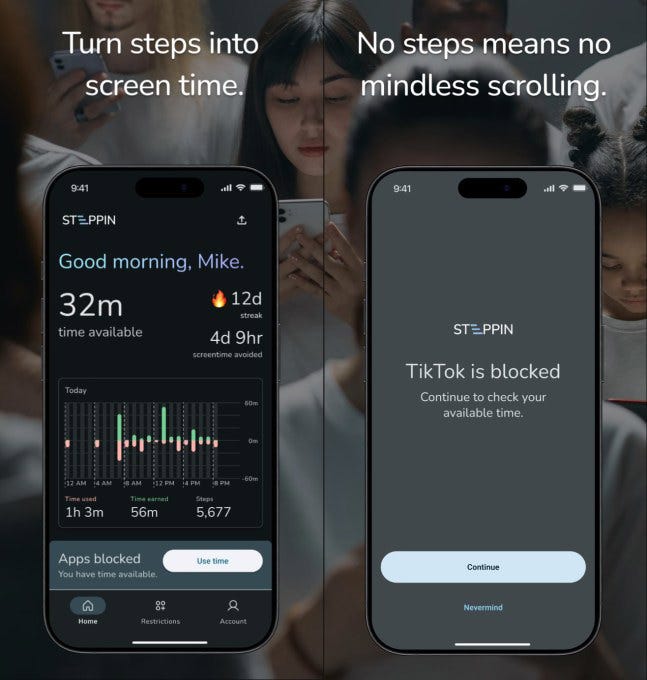 Steppin is a new app that locks your social media apps unless you get out and walk Steppin is a new app that locks your social media apps unless you get out and walk