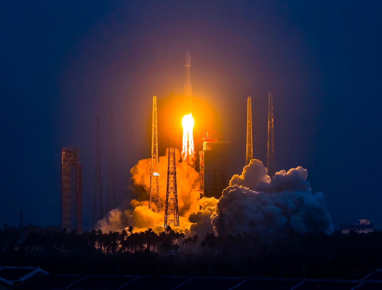 WENCHANG, CHINA - DECEMBER 26: A Long March-8A carrier rocket carrying satellites blasts off from the Hainan commercial spacecraft launch site on December 26, 2025 in Wenchang, Hainan Province of China. It successfully placed the payloads, the 17th group of low-orbit internet satellites, into preset orbit. (Photo by Liu Guoxing/VCG via Getty Images)