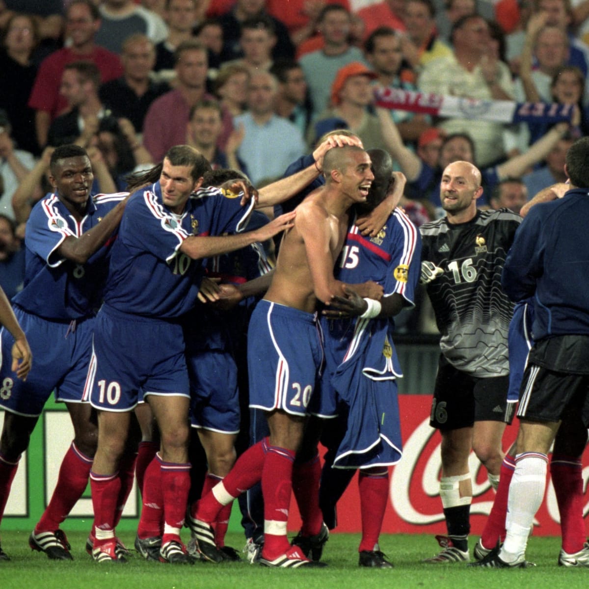 David Trezeguet's Euro 2000 winner, with Emmanuel Petit