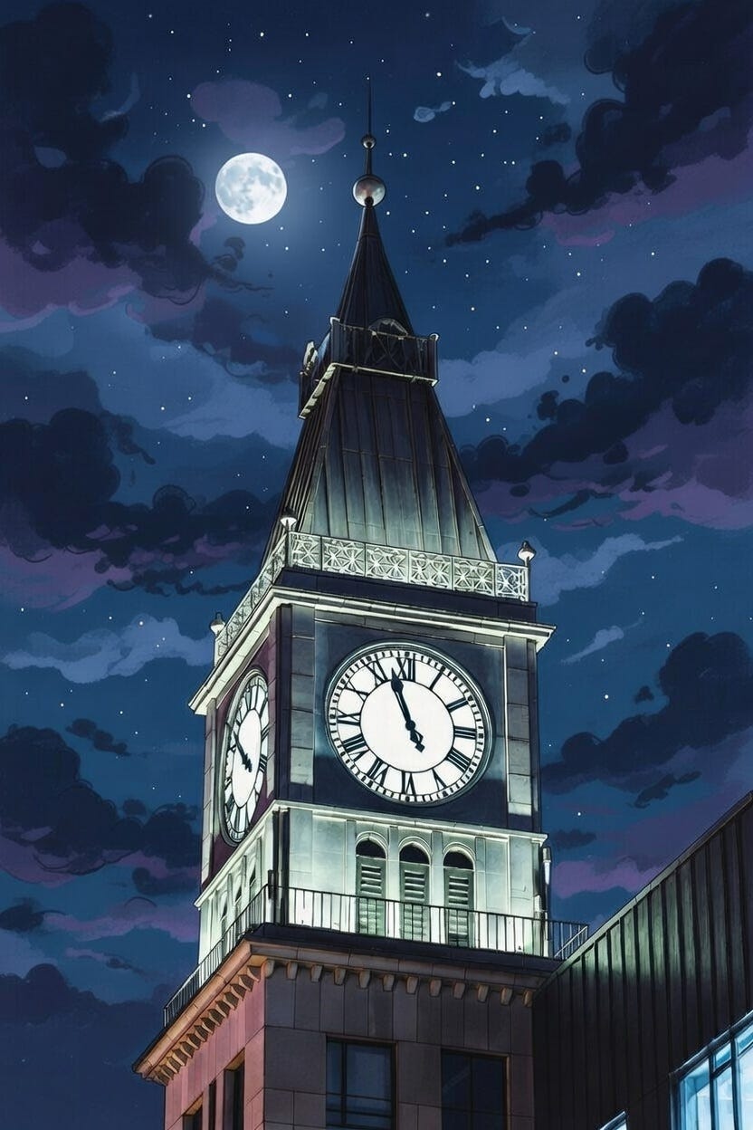 A clock tower with a moon in the sky
AI-generated content may be incorrect. A clock tower with a moon in the sky
AI-generated content may be incorrect.