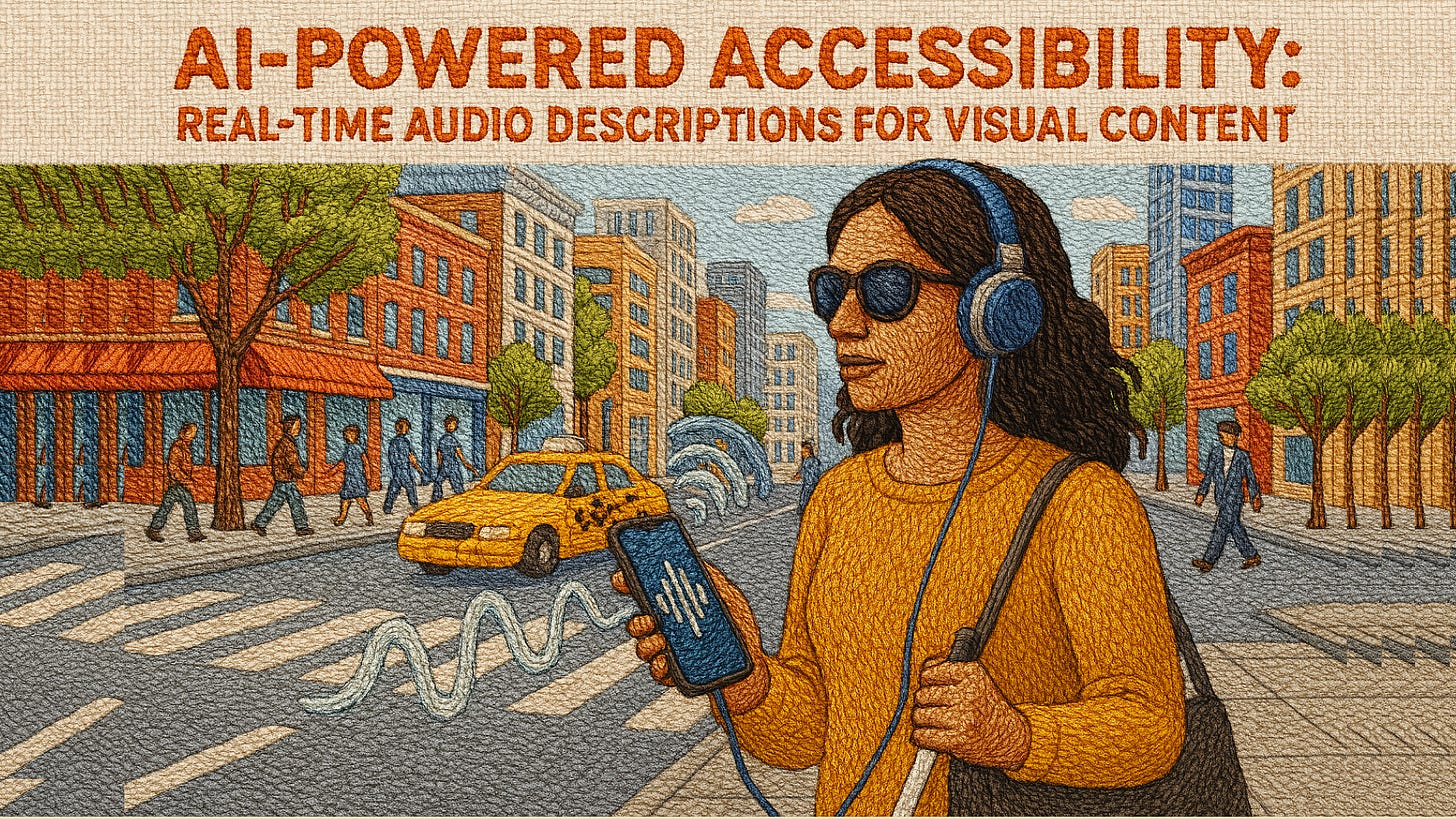 AI-Powered Accessibility: Real-Time Audio Descriptions for Visual Content