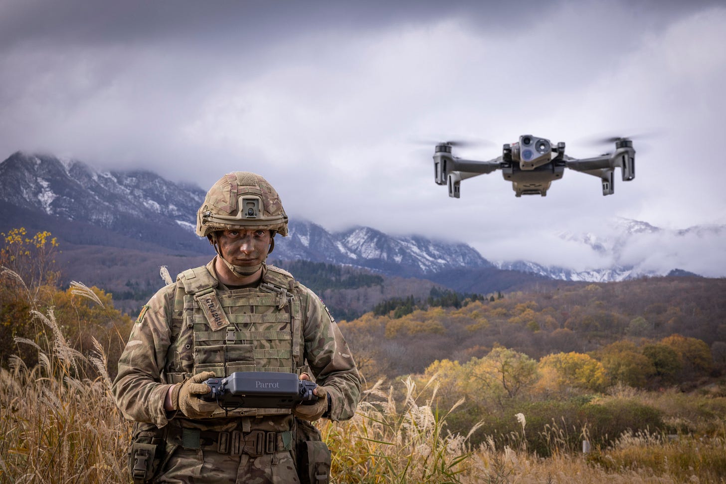 A soldier from the 3rd Battalion, Royal Regiment of Scotland, flys the Parrot Anafi drone to identify targets during the Live Firing Tactical Training phase of Exercise Vigilant Isles A soldier from the 3rd Battalion, Royal Regiment of Scotland, flys the Parrot Anafi drone to identify targets during the Live Firing Tactical Training phase of Exercise Vigilant Isles