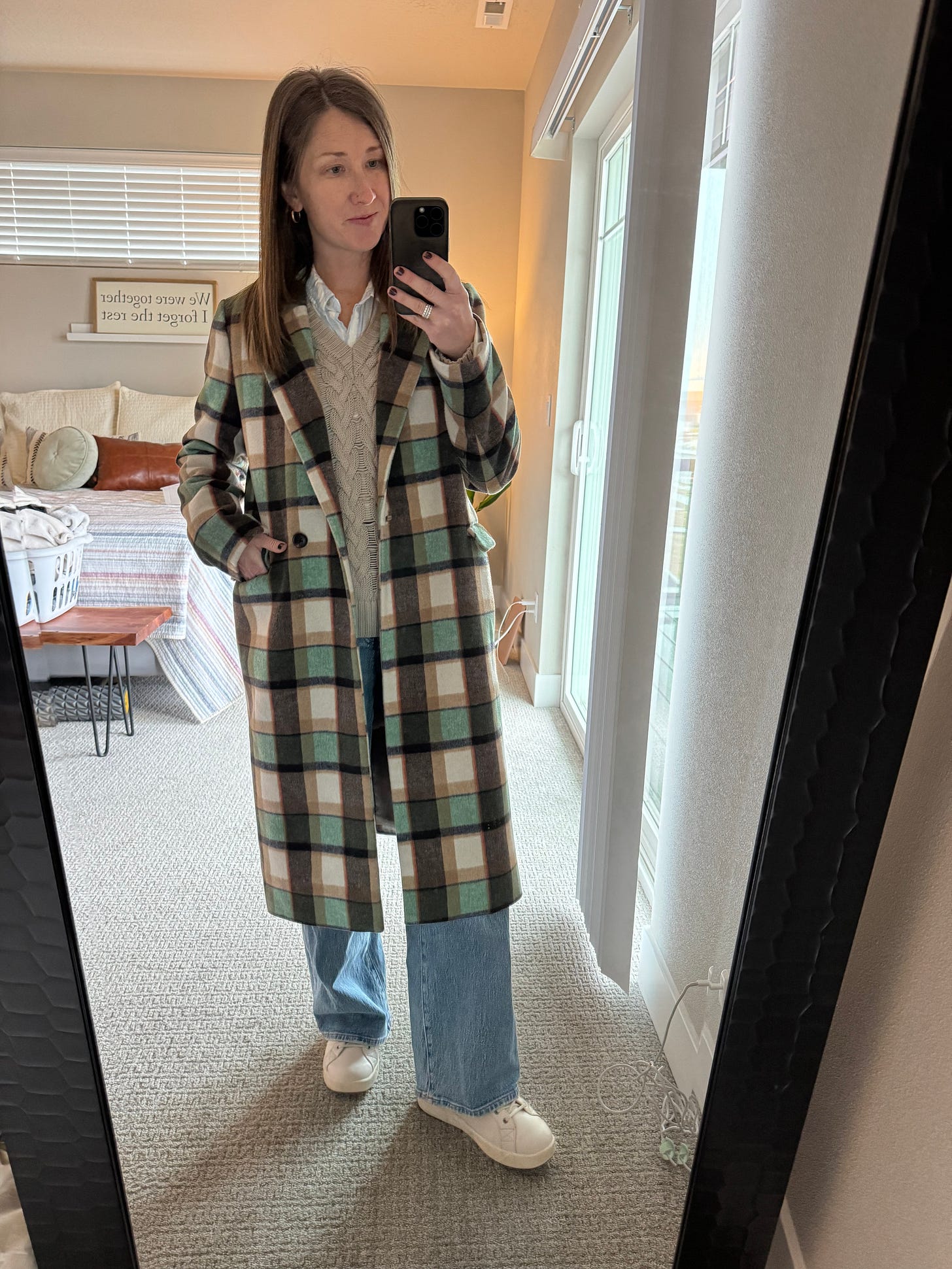 rented coat, sustainable style, winter style