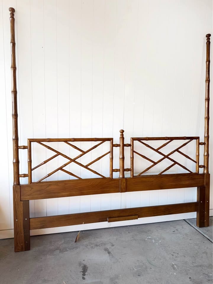 Product photo of Vintage Henredon Artefacts King Headboard – Solid Oak – Original finish