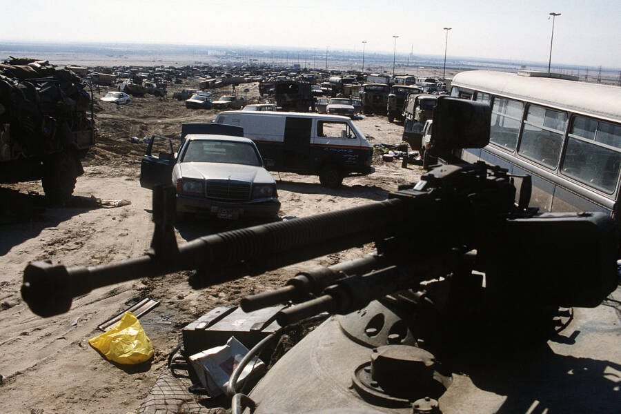 Abandoned Cars Along Highway Of Death