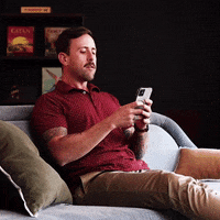 Man sending text gif