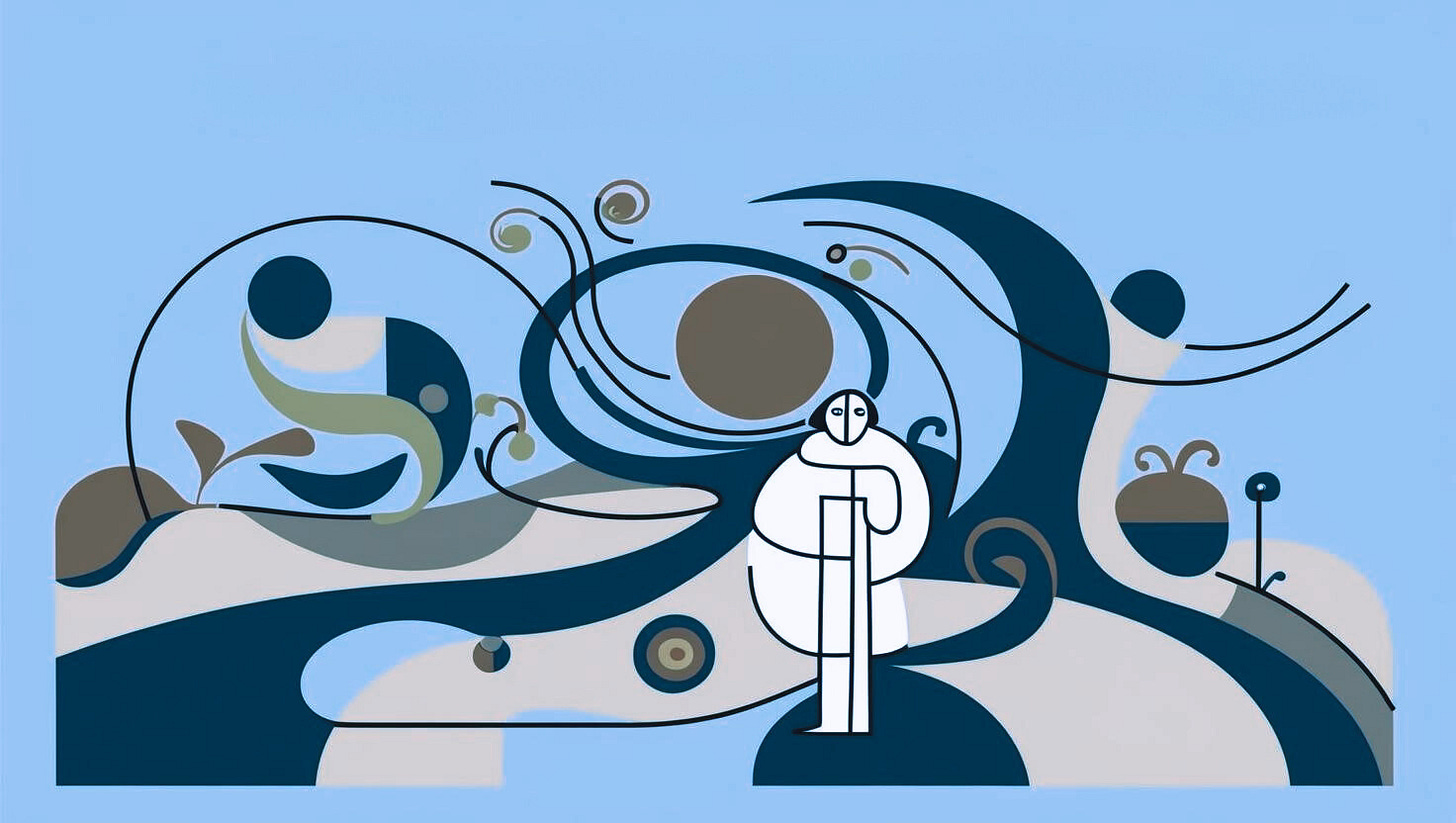 An abstract rendering of a patient seeking an accurate diagnosis as if painted by Joan Miro