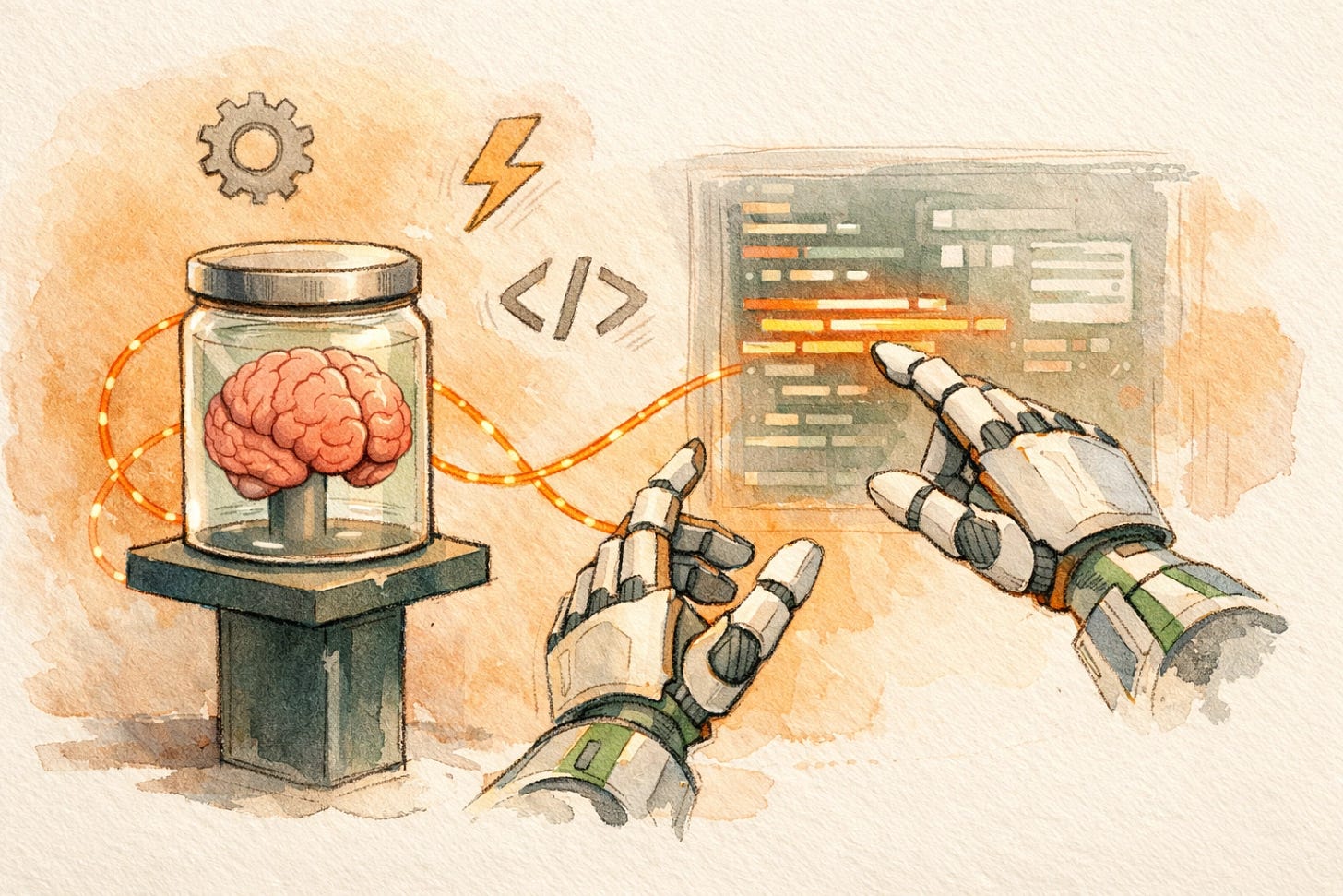 Diagram showing the shift from static AI chatbots to autonomous AI agent execution loops