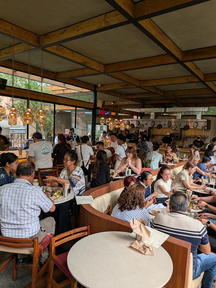 Indoor and outdoor spaces at La Once Mil in Mexico City.