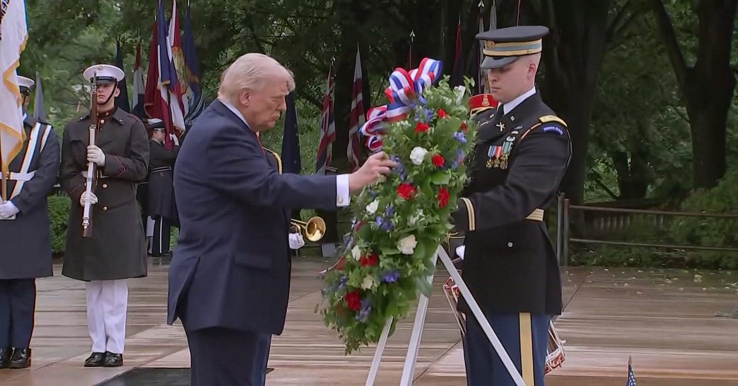 President Trump lays wreath at Tomb of the Unknown Soldier on Memorial Day President Trump lays wreath at Tomb of the Unknown Soldier on Memorial Day