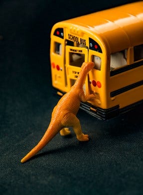 Artwork & Photography: Dinosaurs Attacks School Bus By Toni Bennett Artwork & Photography: Dinosaurs Attacks School Bus By Toni Bennett