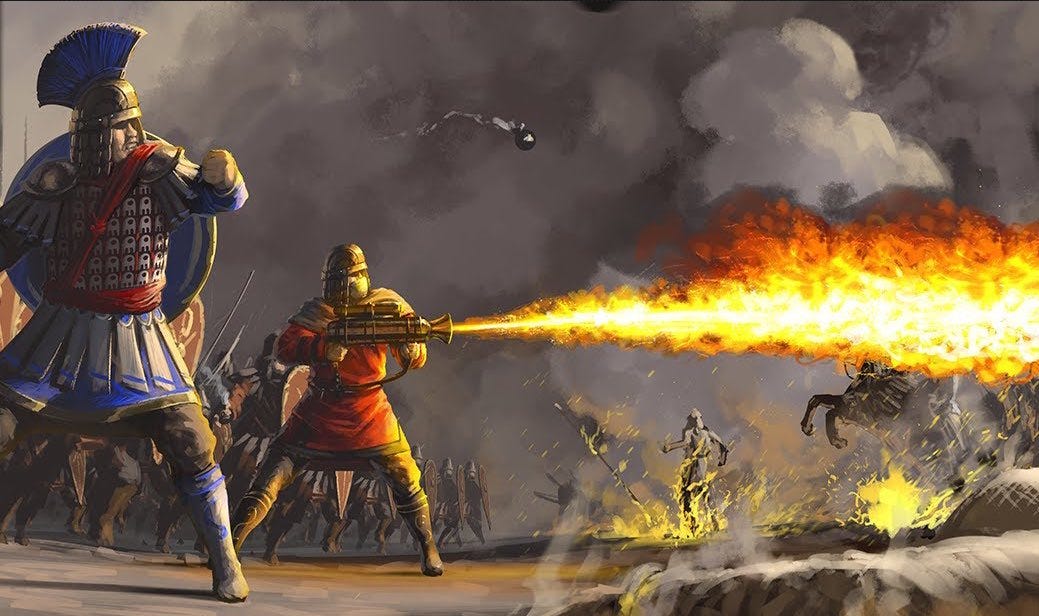 Did you know the first flamethrower was invented in the Byzantine Empire?

A short thread on the wonders of “Greek Fire.” 