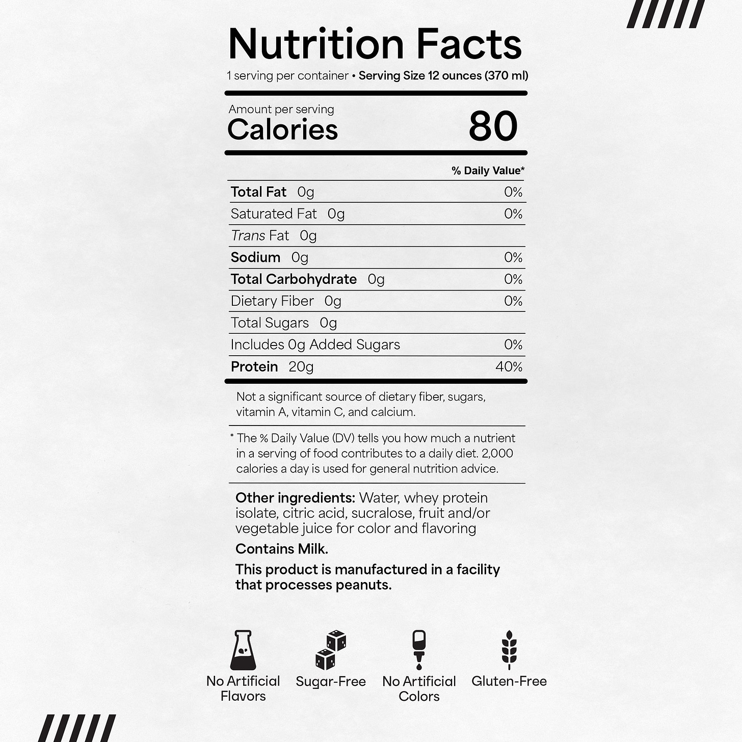 Vertical Protein Water Nutrition Facts