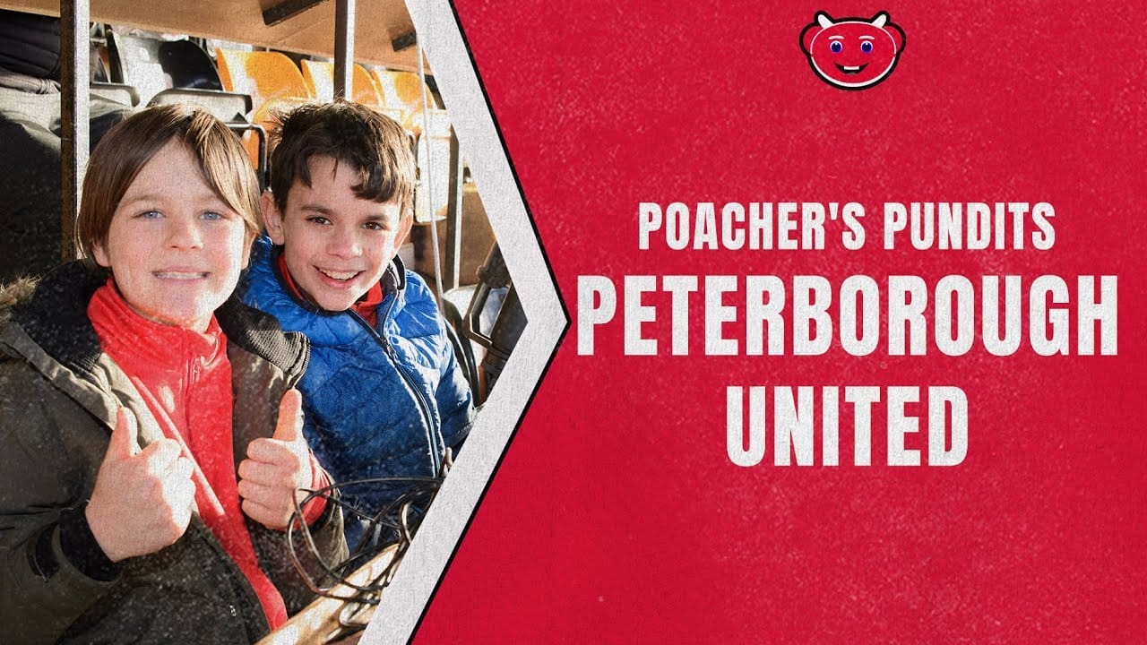 A cover image for Poacher's Pundits, a series from Lincoln City on YouTube, featuring two smiling kids who got to commentate on their game against Peterborough United A cover image for Poacher's Pundits, a series from Lincoln City on YouTube, featuring two smiling kids who got to commentate on their game against Peterborough United