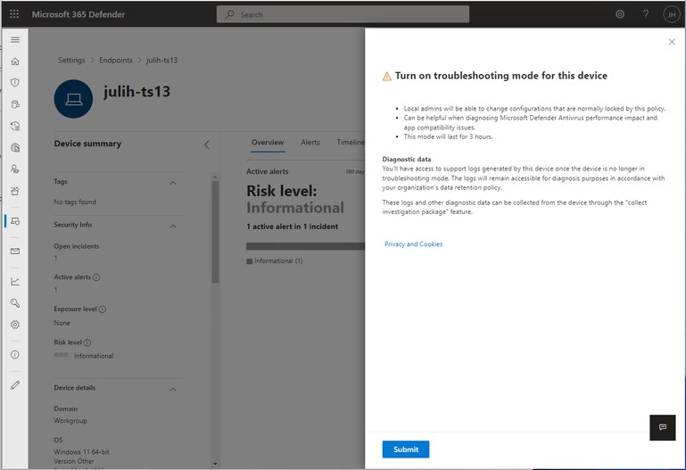 Featured image of post Microsoft Defender for Endpoint Troubleshooting mode Featured image of post Microsoft Defender for Endpoint Troubleshooting mode