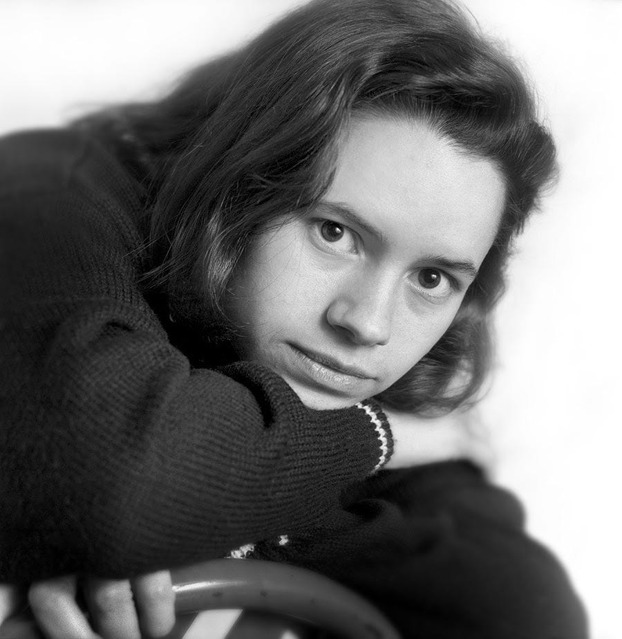 Natalie Merchant staring into camera. Natalie Merchant staring into camera.