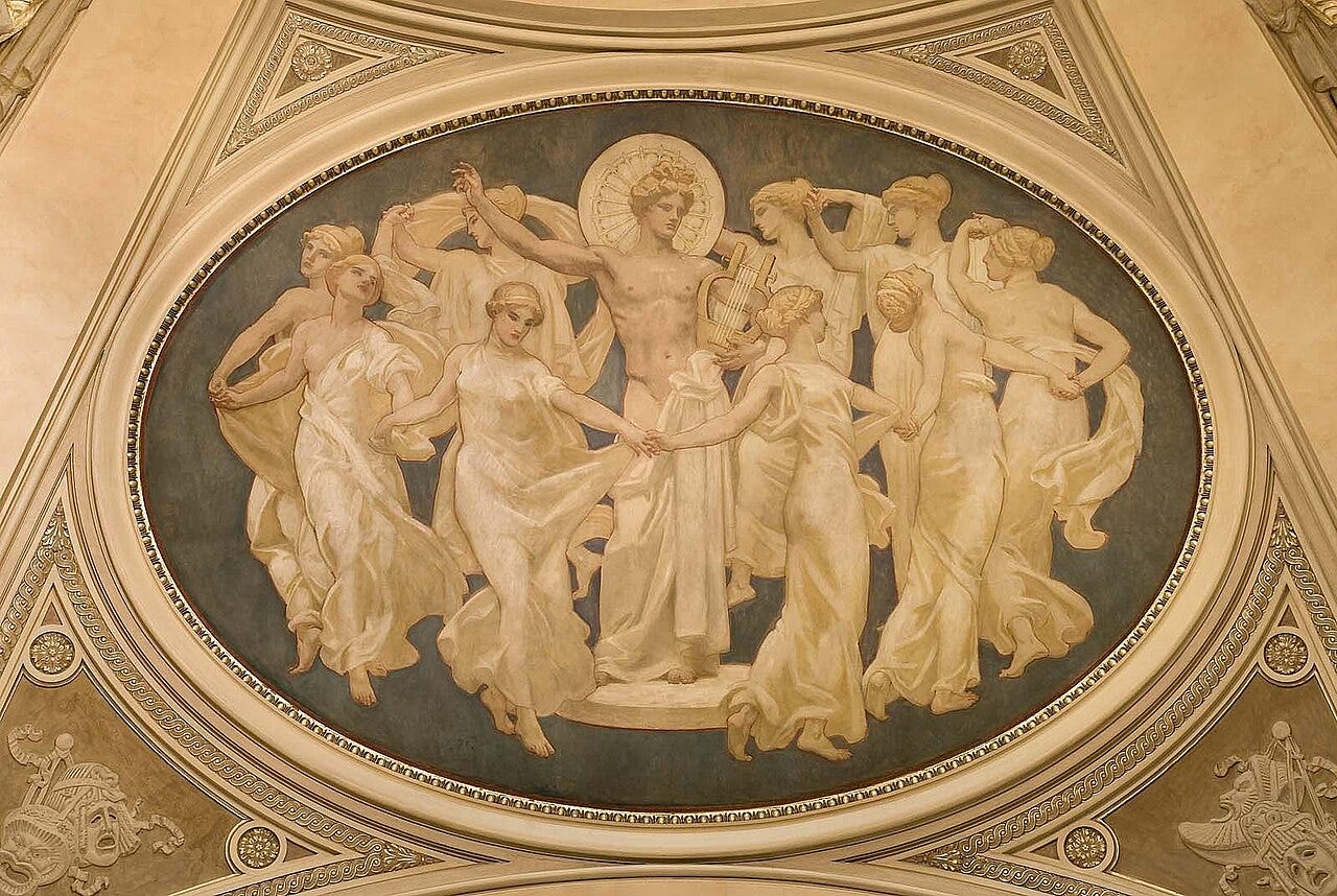 John Singer Sargent, Apollo and the Muses, mural, 1921 John Singer Sargent, Apollo and the Muses, mural, 1921