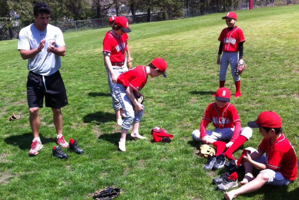 Become one with the Earth! Every Big Leaguer knows, the key to success is  warming up in bare feet.