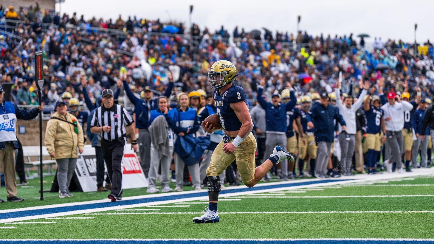 Lan Larison will be running for touchdowns this fall as the Aggies take on a rugged Big Sky schedule Lan Larison will be running for touchdowns this fall as the Aggies take on a rugged Big Sky schedule