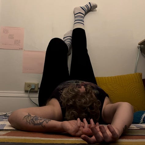 video stills of a person seated on the floor in motion