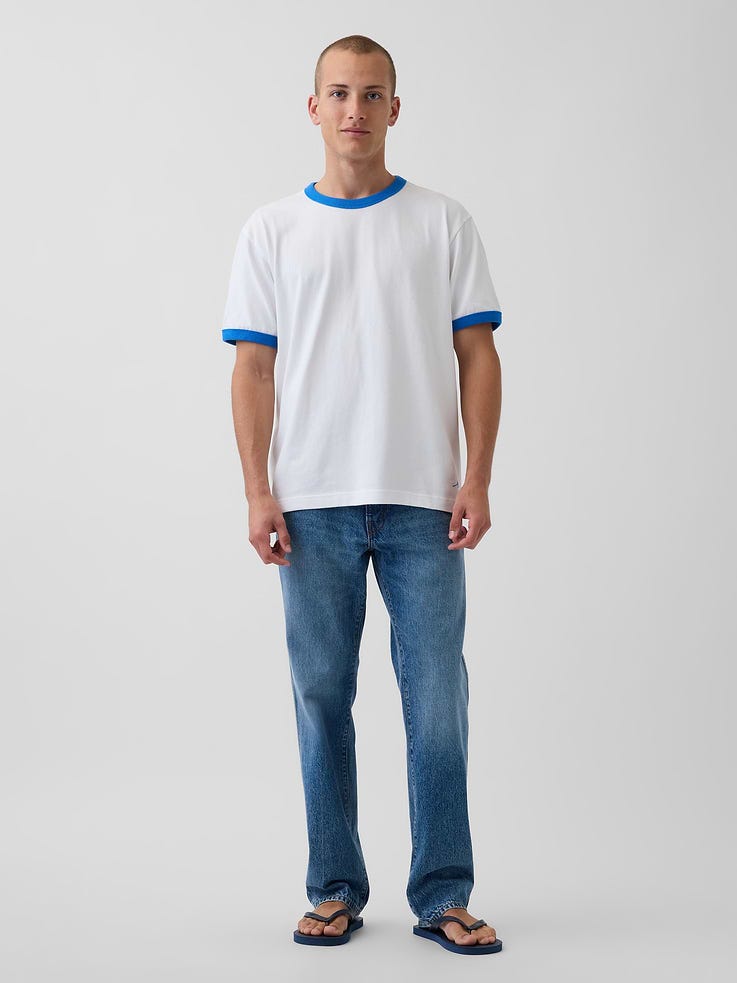 Image number 1 showing, Get Blue Relaxed Straight Trouser Jeans