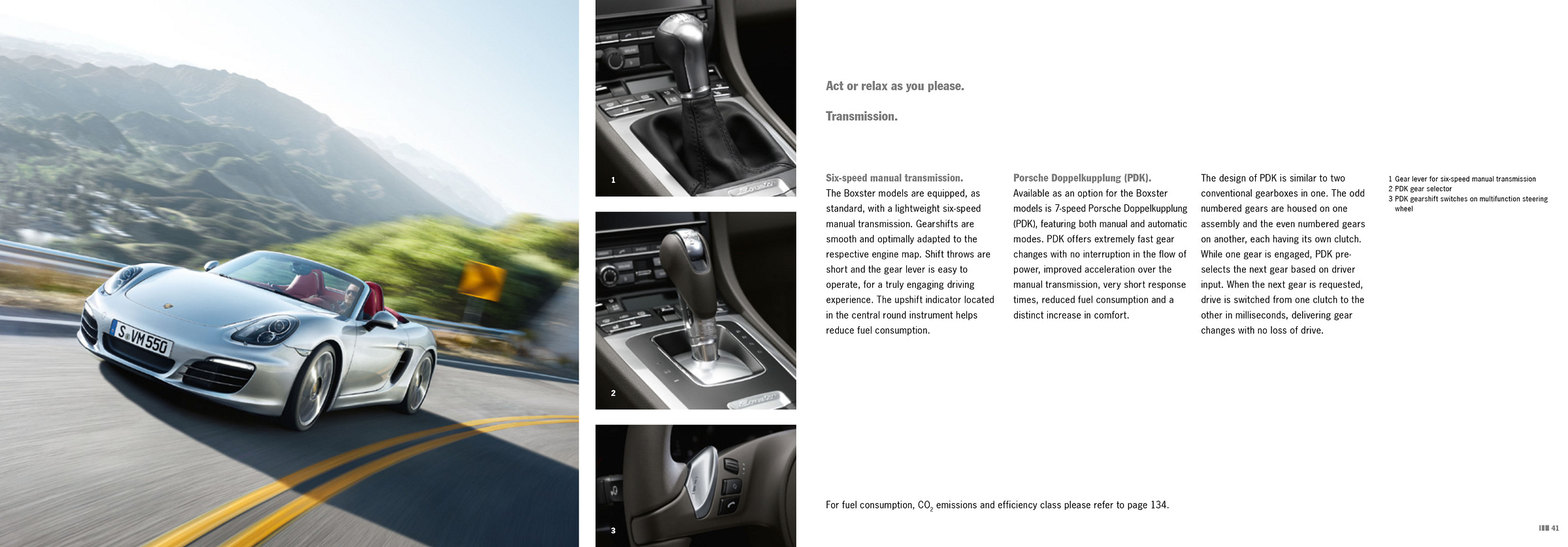 Porsche Boxster 981 2015 brochure transmission pdk