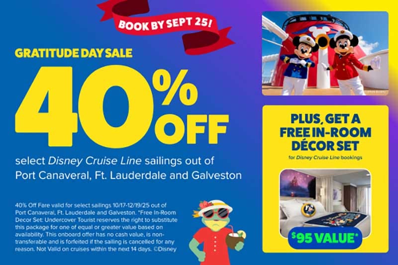 Weekly News Roundup - Disney Cruise Line Gratitude Day Sale
