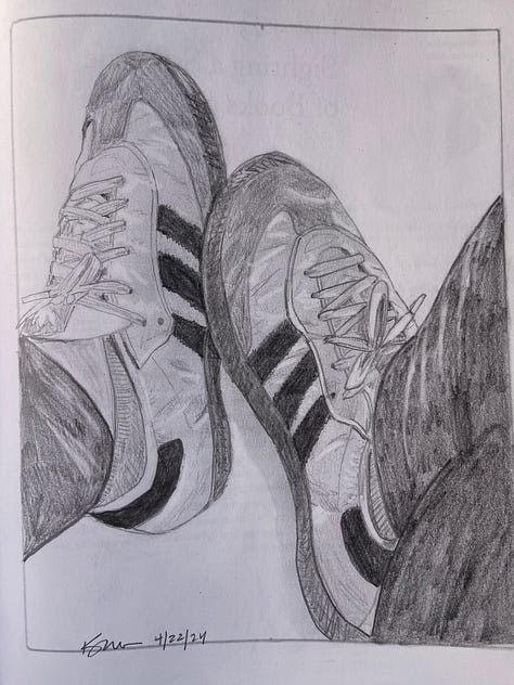 pencil drawings from exercises in Drawing on the Right Side of the Brain