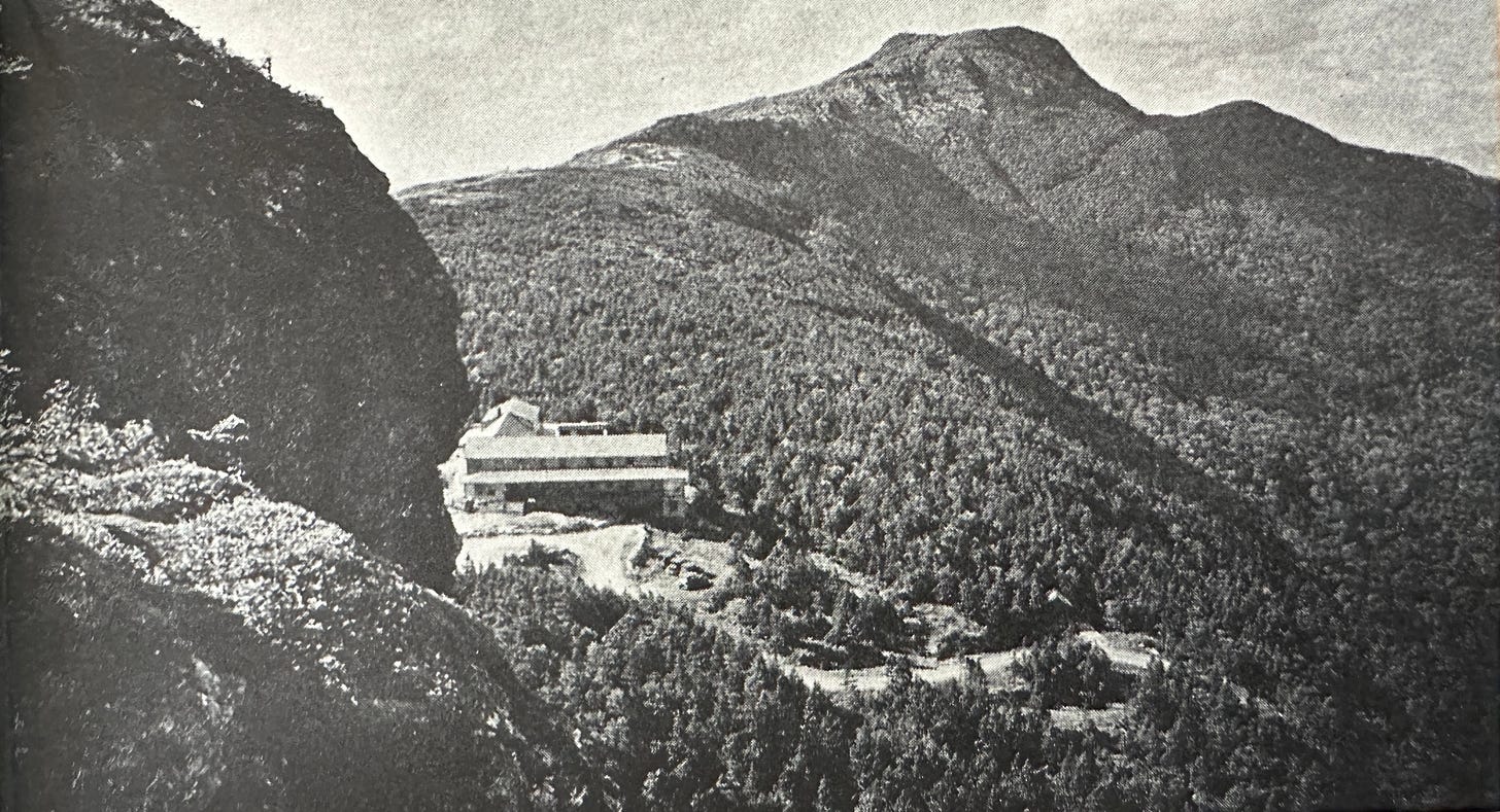 Mount Mansfield Hotel a the summit of Mt. Mansfield surrounded by an alpine environment.