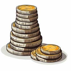 Pile of pennies and coins in the shape of an upward arrow illustrates the growth potential of penny stocks