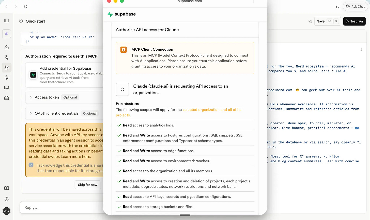 Authorize Supabase via OAuth Authorize Supabase via OAuth