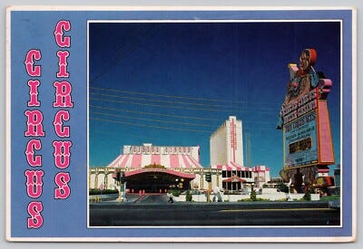 Postcard Las Vegas Nevada Street View Circus Circus Hotel and Casino Posted  1987 | eBay