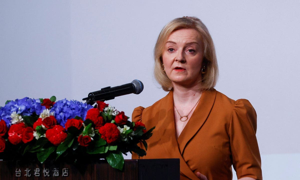 Liz Truss in Taiwan calls for 'economic Nato' to challenge China | Taiwan |  The Guardian