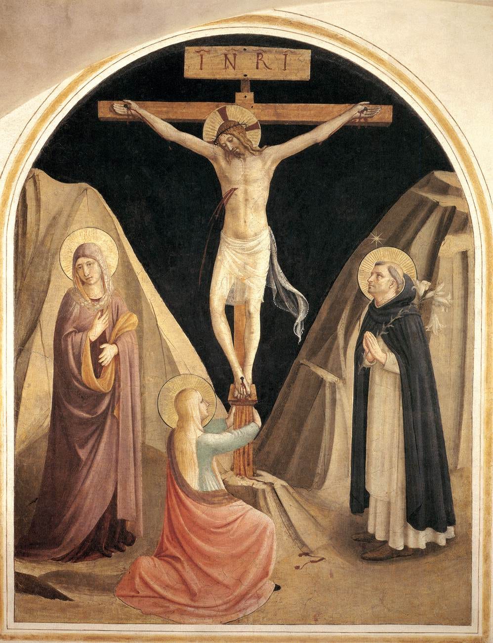 File:Fra Angelico - Crucifixion with the Virgin, Mary Magdalene and St  Dominic (Cell 25) - WGA00547.jpg - Wikimedia Commons