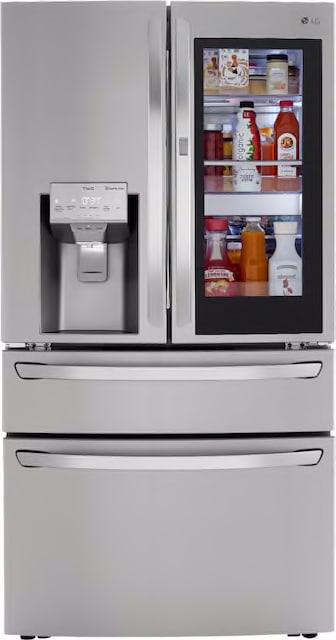 Front Zoom. LG - 22.5 Cu. Ft. 4-Door French Door Counter-Depth Refrigerator with InstaView Door-in-Door and Craft Ice - Stainless steel.
